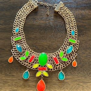 Accent neon color necklace